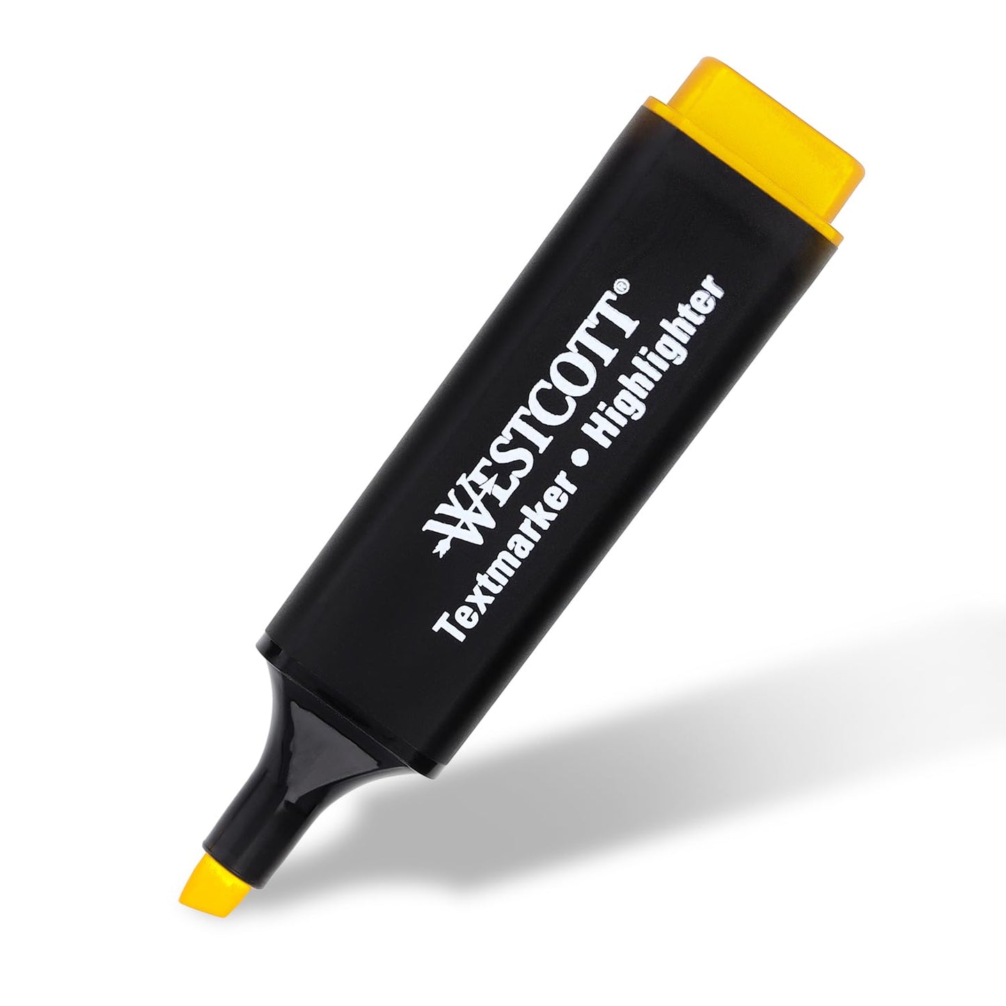Westcott Highlighters 4 pieces in green, yellow, orange, pink | Pack of 4 brightly coloured