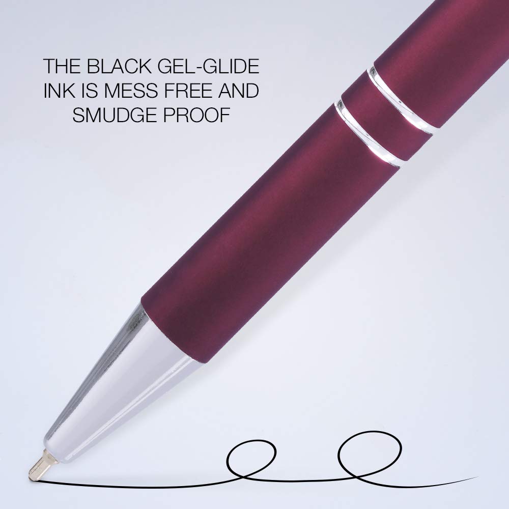 25 Custom Laser-Engraved Metal Ballpoint Gel Ink Pens - Free Personalization - Great for Birthdays