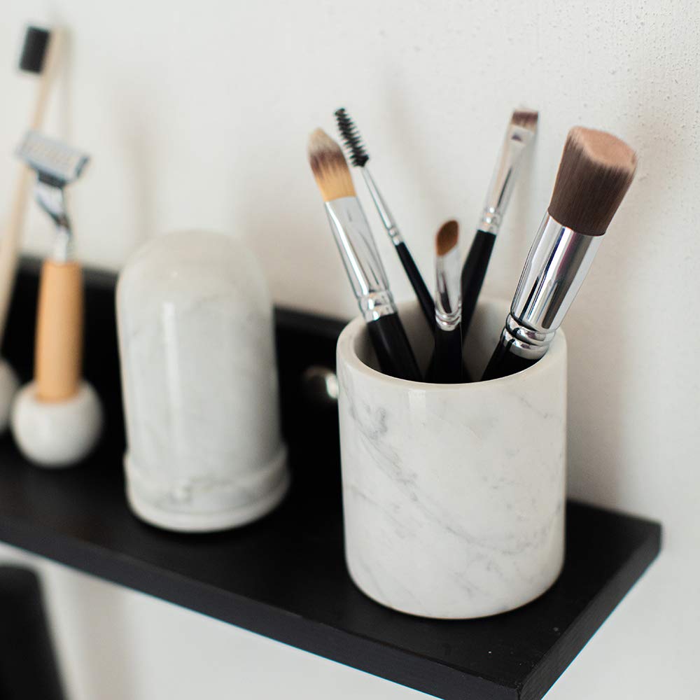 Marble Pencil Pen Holder Stand for Desk Office Organizer Makeup Brush Cup