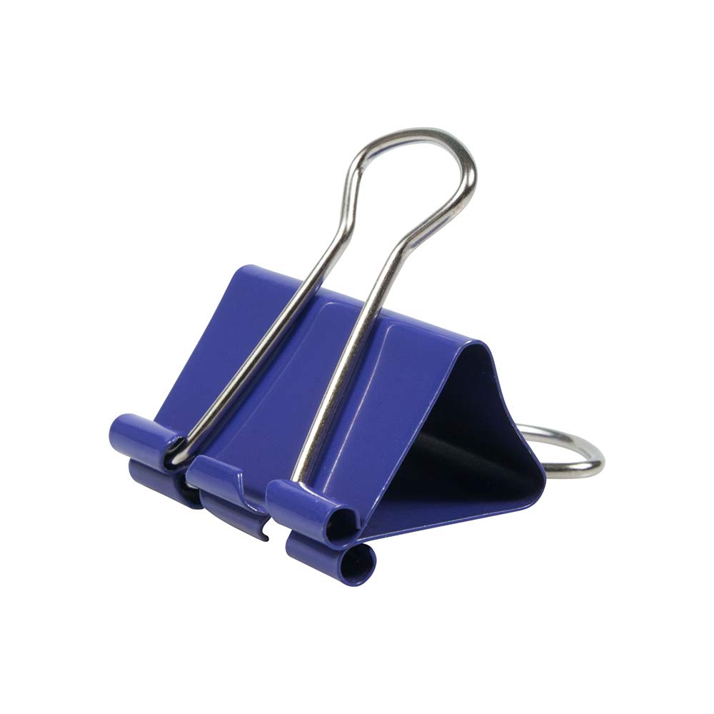JAM PAPER Colorful Binder Clips - Medium - 1 1/4 Inch (32 mm) - Purple Binderclips - 15/Pack