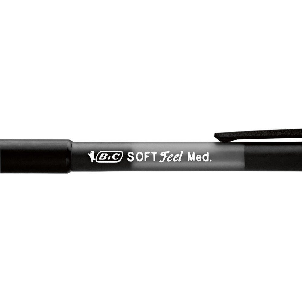 Bic Soft Feel Ballpoint Pens - Black - Pack of 3 Pens - Medium Point (1.0 mm) with Rubber Grip for