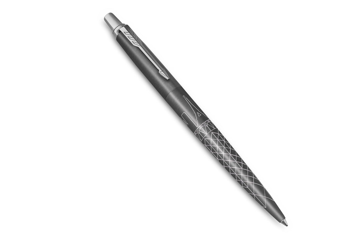Parker Jotter Ballpoint Pen | Special Edition | Paris Grey with Chrome Trim | Medium Point | Blue
