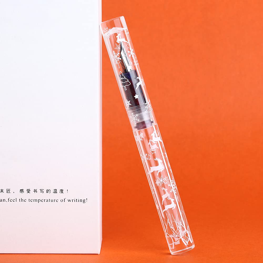 erofa Snowflake Christmas Version C1 Eye Dropper Filling Fountain Pen Fully Transparent