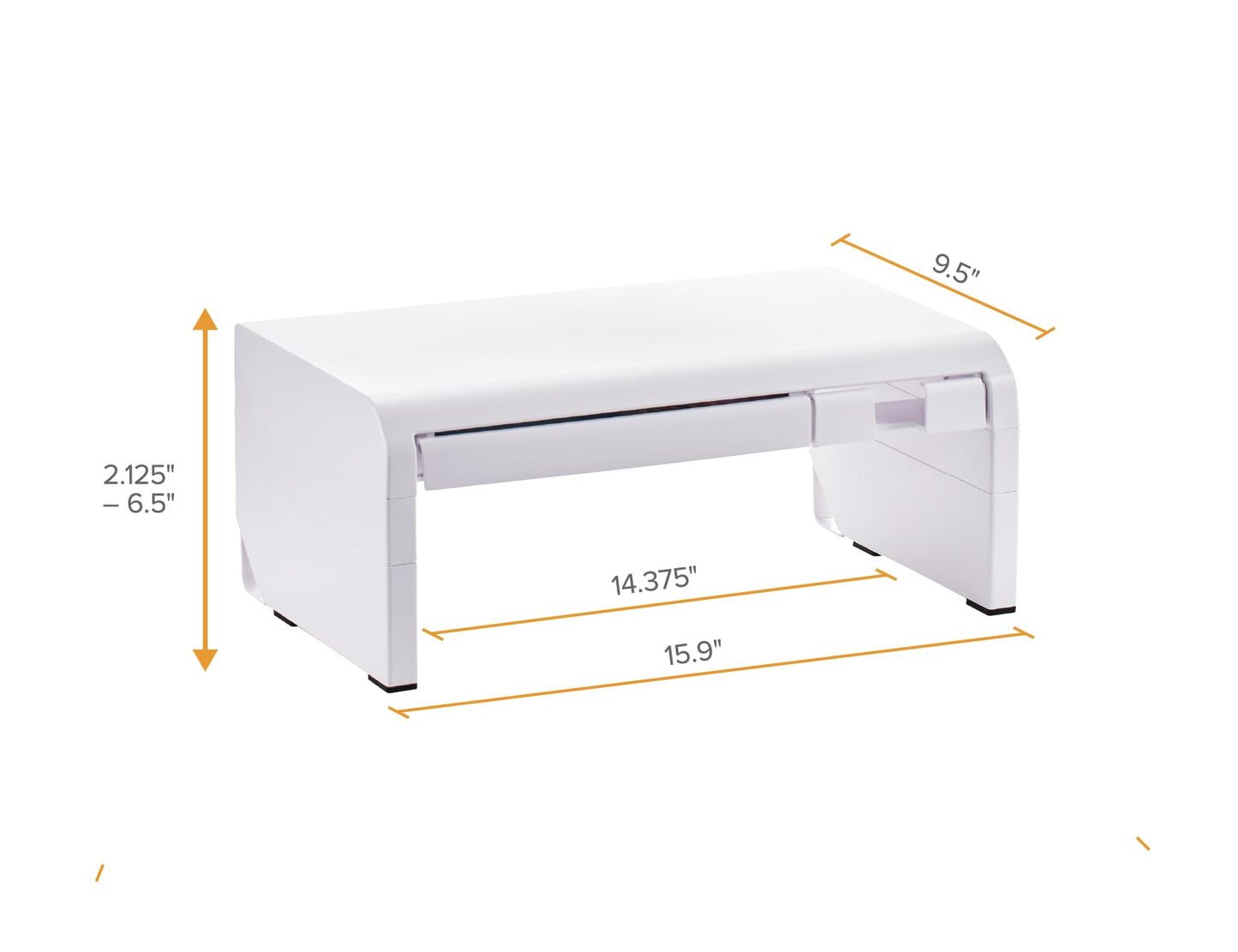 Bostitch Konnect Adjustable Monitor Riser with Drawer & Cell Phone Holder, Laptop Stand for Desk, 4