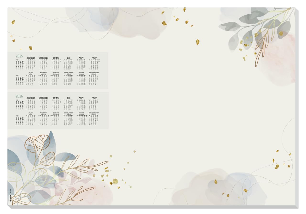 SIGEL HO304 Paper Desk Pad, 2 Year and Week to View Calendars - Macro Fantasy Design, A2 (59.4 x 41