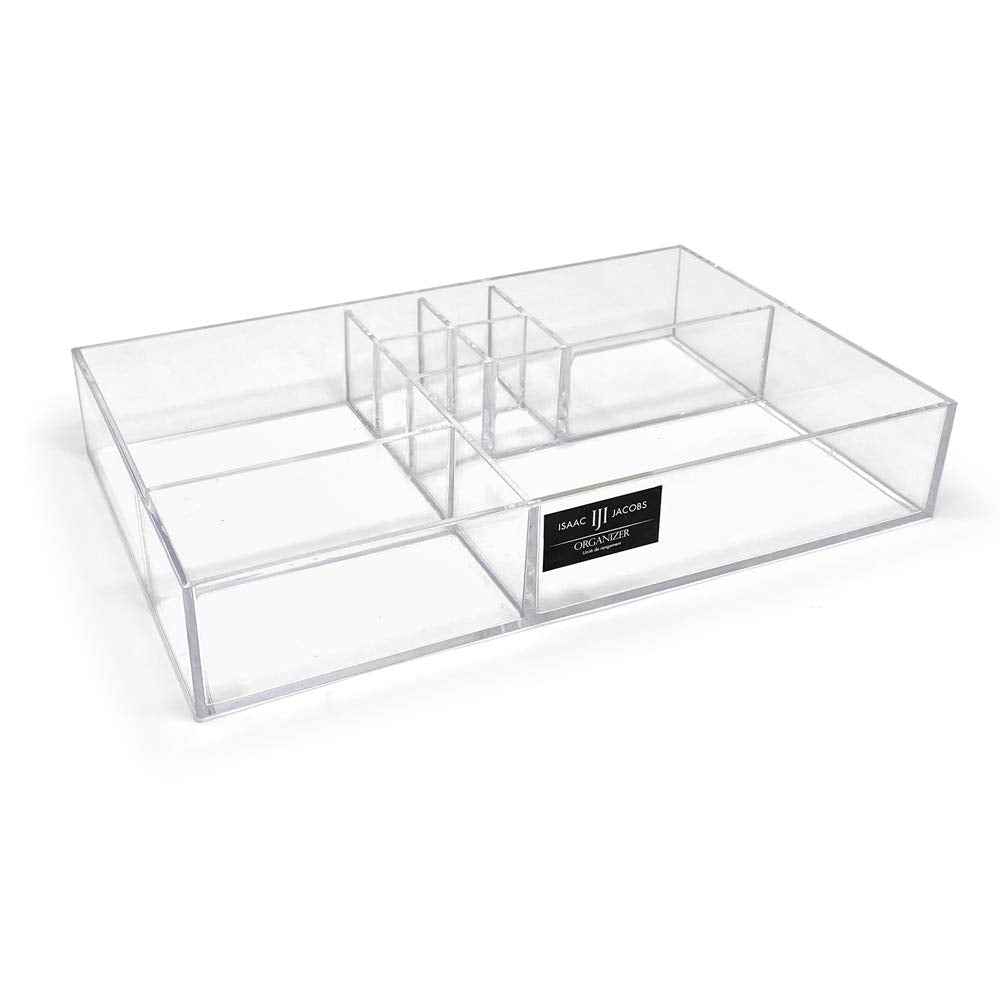 Isaac Jacobs 8-Compartment Acrylic Drawer Organizer 13" L x 8.1" W x 2.3" H