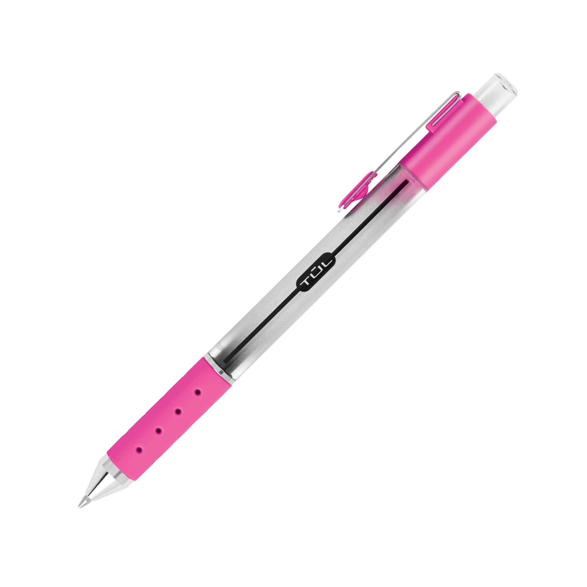 TUL GL Series Retractable Gel Pens, Medium Point, 0.7 mm, Silver Barrel, Assorted Ink, Pack Of 4