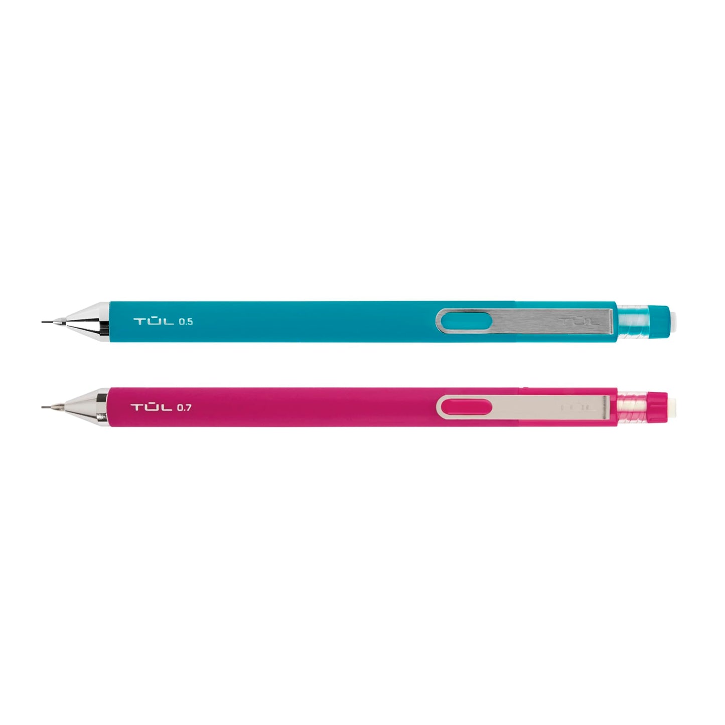 TUL® Mechanical Pencils, 0.7 mm, Teal/Pink Barrels, Pack Of 2 Pencils