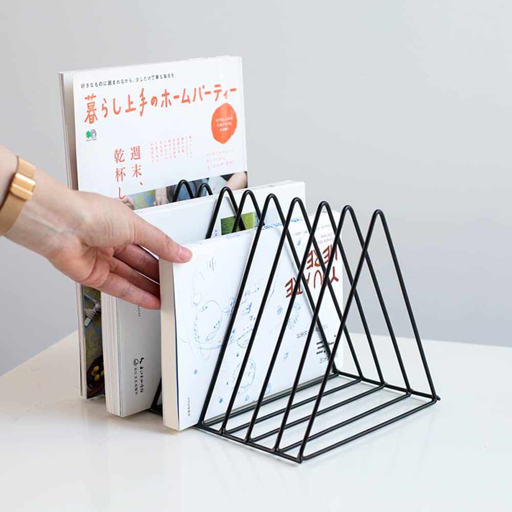 Sooyee 9 Slot Black Magazine Holder, Desktop File Sorter Organizer