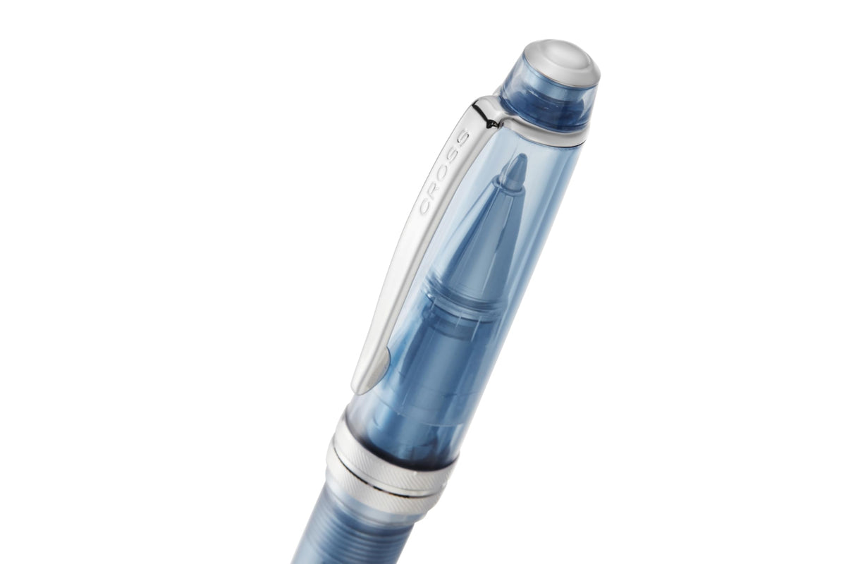 Cross Bailey Light Rollerball Pen, Translucent Navy-Blue Resin, Black Ink