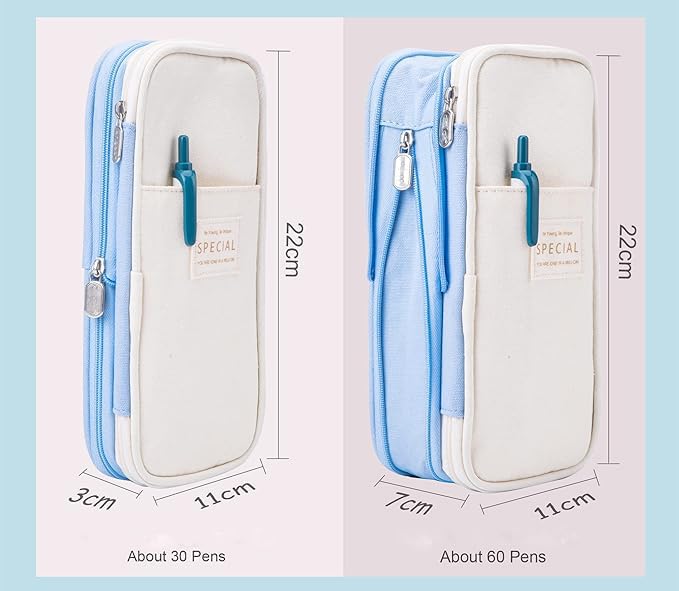 Arnuixty Large Storage Pencil Case Pen Bag with Zipper Big Capacity Pouch Organizer for Office