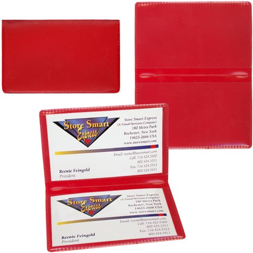 StoreSMART Red Folding Business Card Holders - 25 Pack - Polypropylene Plastic (RPP2915R25)