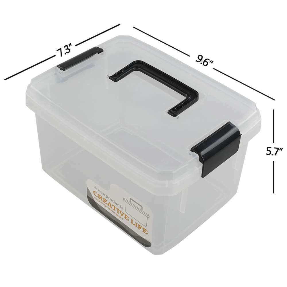 Nicesh 4.5 L Plastic Storage Box, Clear Latch Box, 4-Pack
