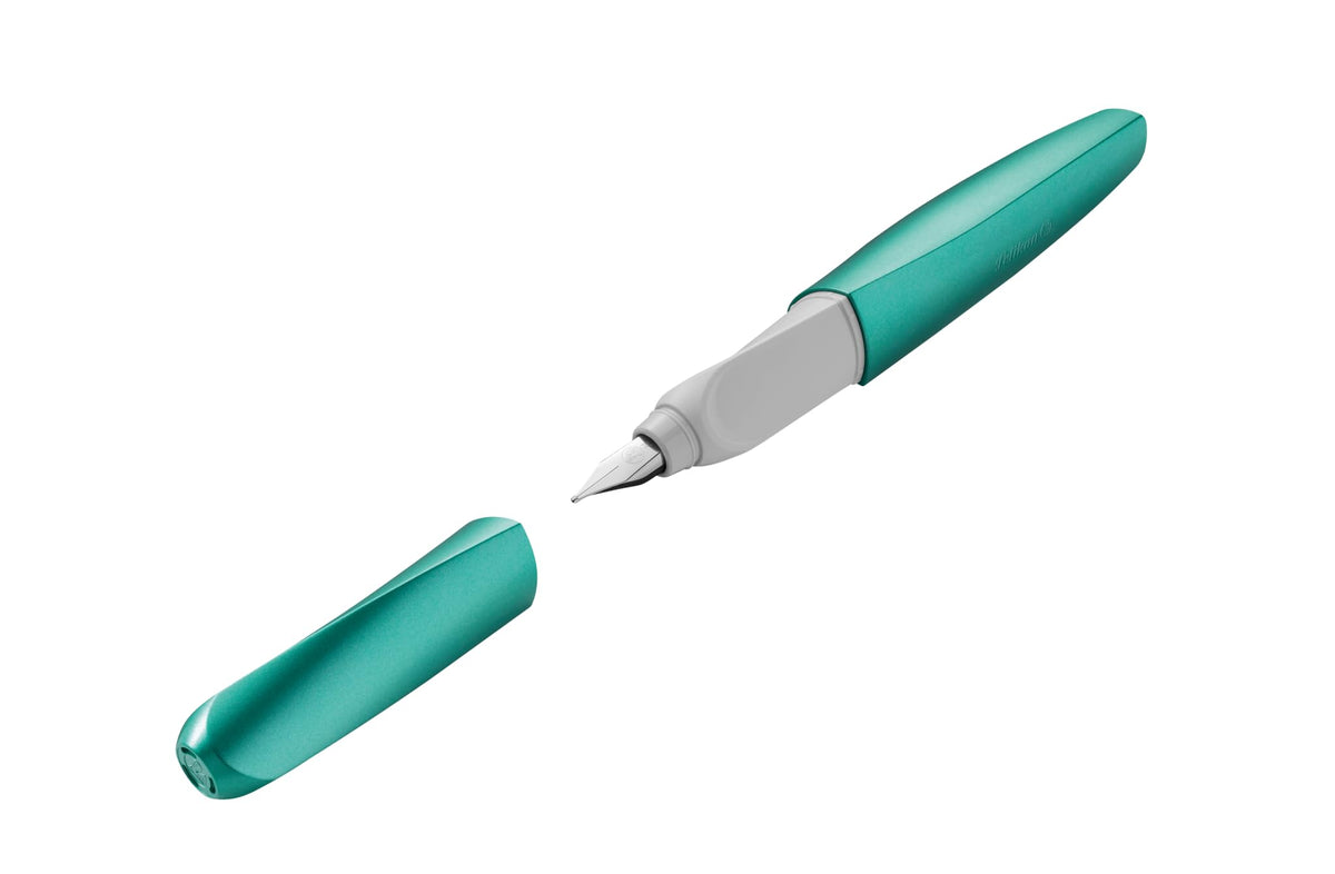 Pelikan Twist Fountain Pen with 1 Ink Cartridge, Medium Nib, Cold Alaska, Boxed (820165)