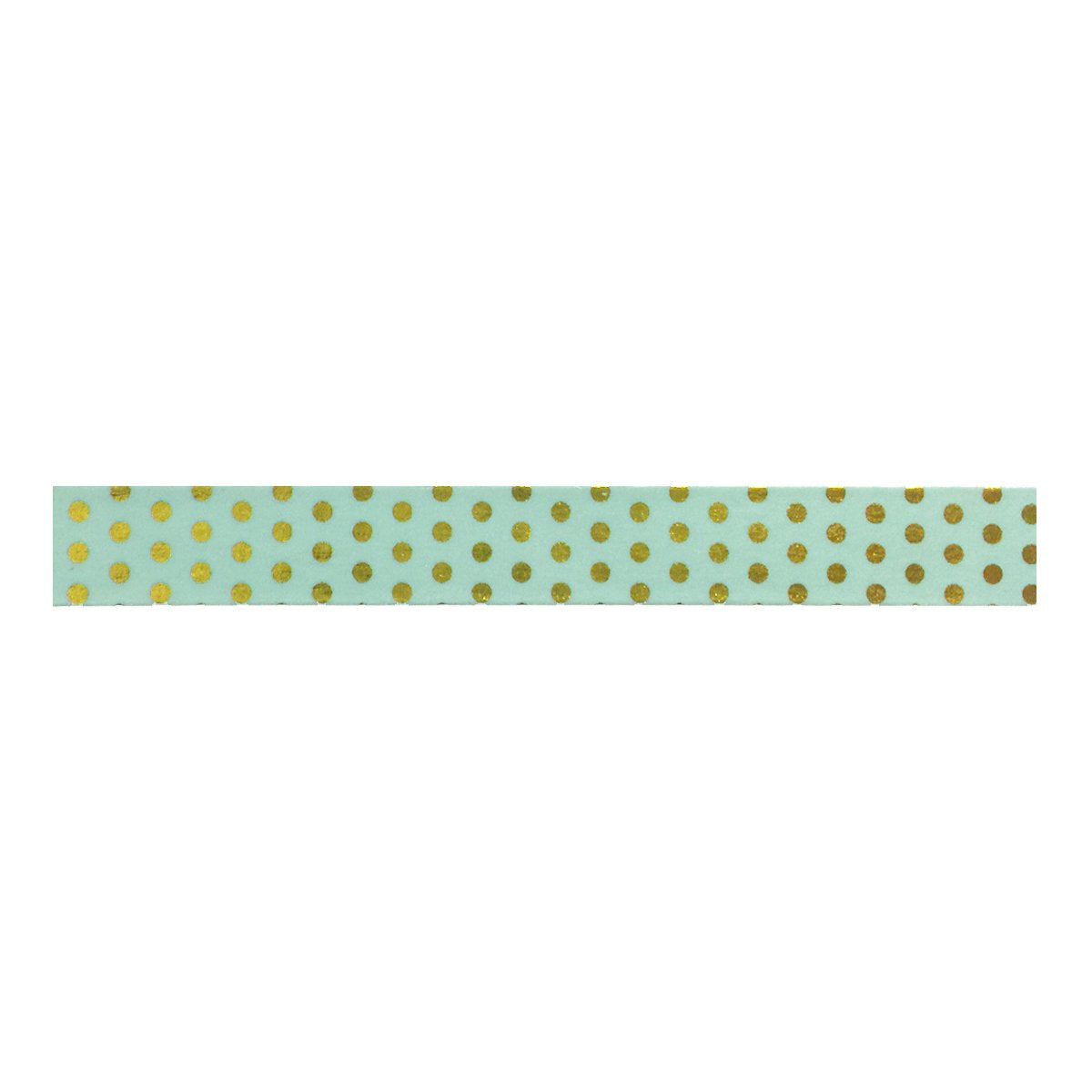 Wrapables Colorful Washi Masking Tape, Metallic Gold Dots on Mint