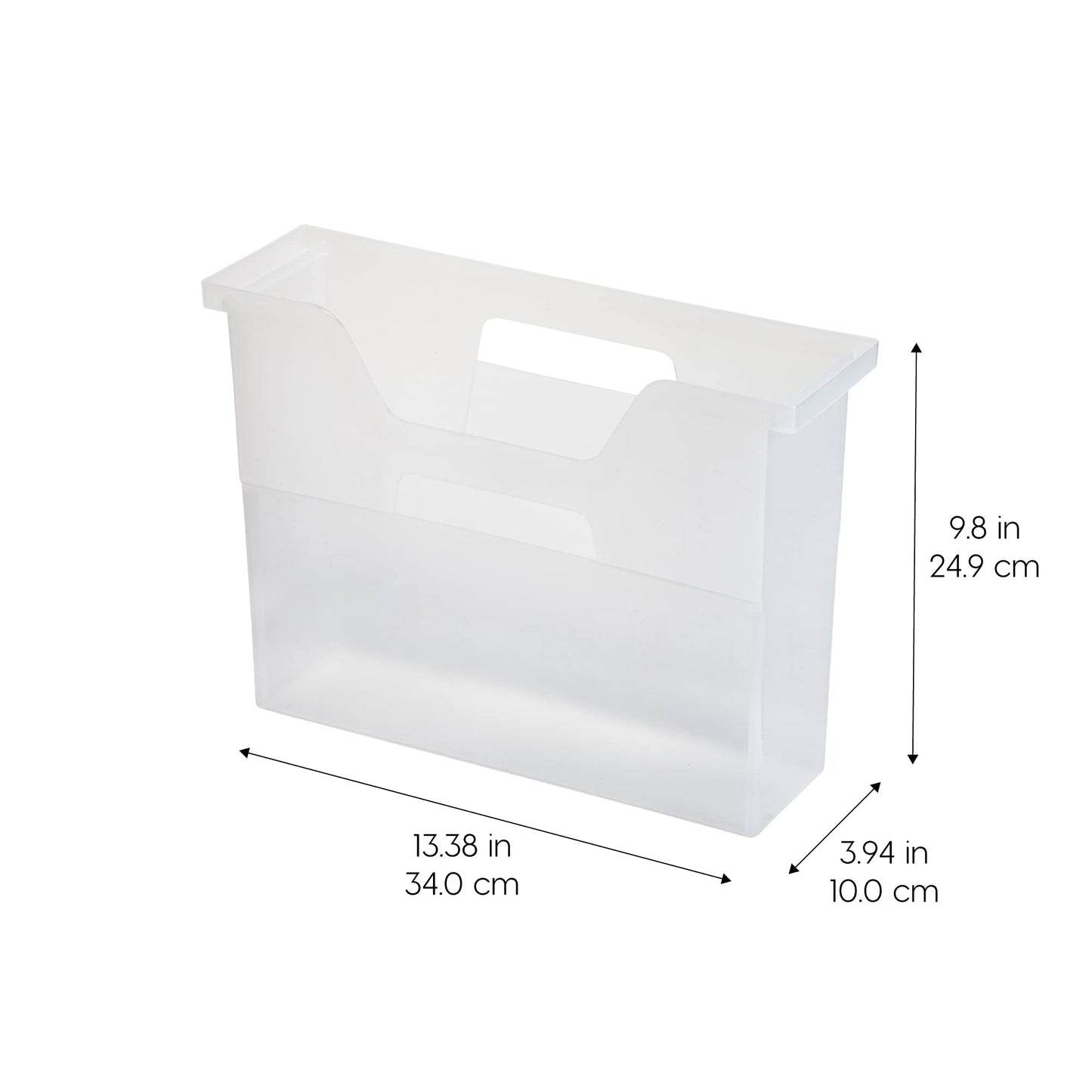 IRIS USA 6-Pack Small Desktop File Box with Open Lid, Clear