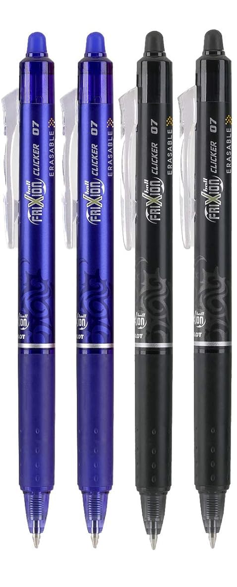 Advantage Gifts Clicker Retractable Erasable Gel Pens Fine Point (.7mm) Assorted Colors Black/Blue