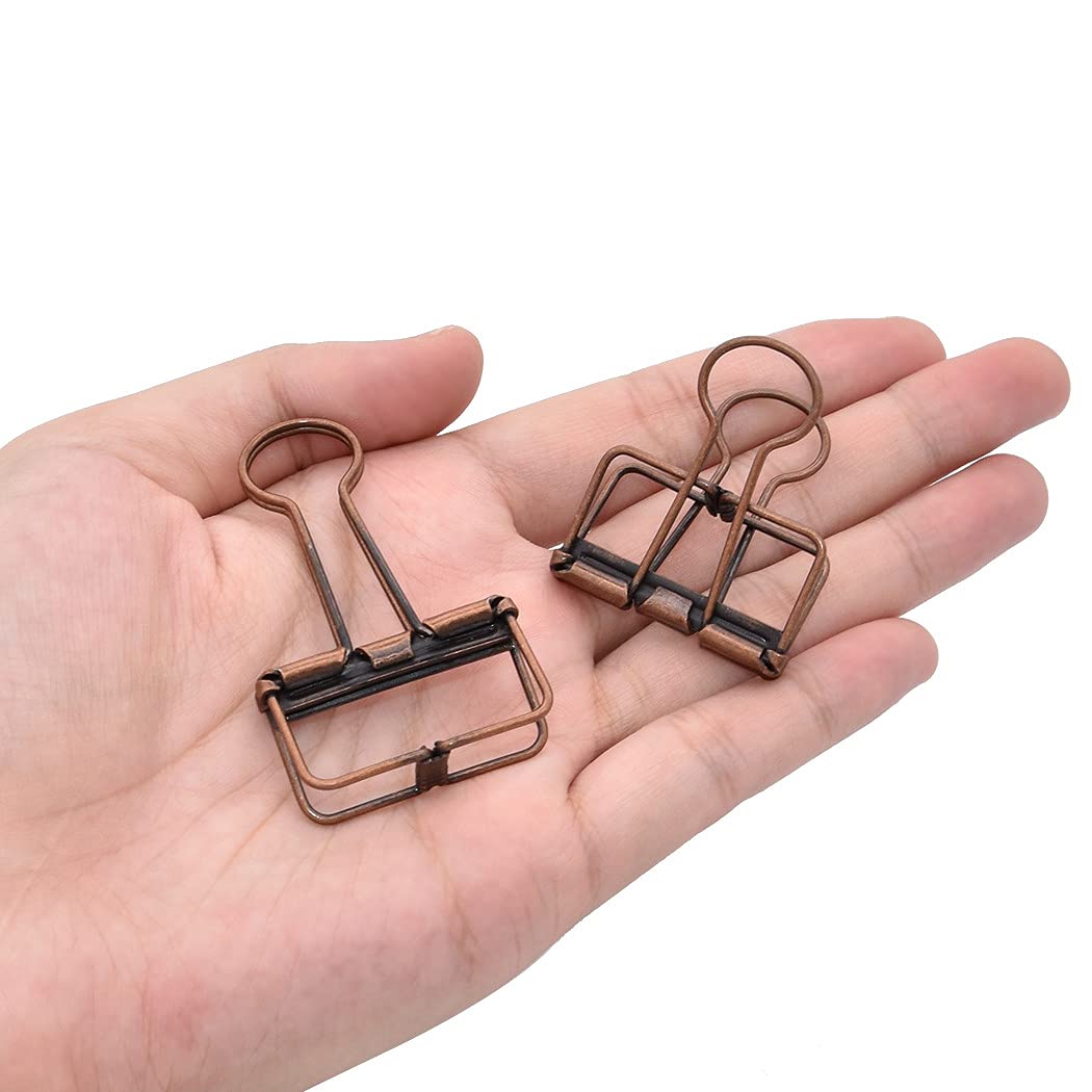 Binder Clips Paper Clamps 32mm Clips for Office School Supplies (Red Copper)