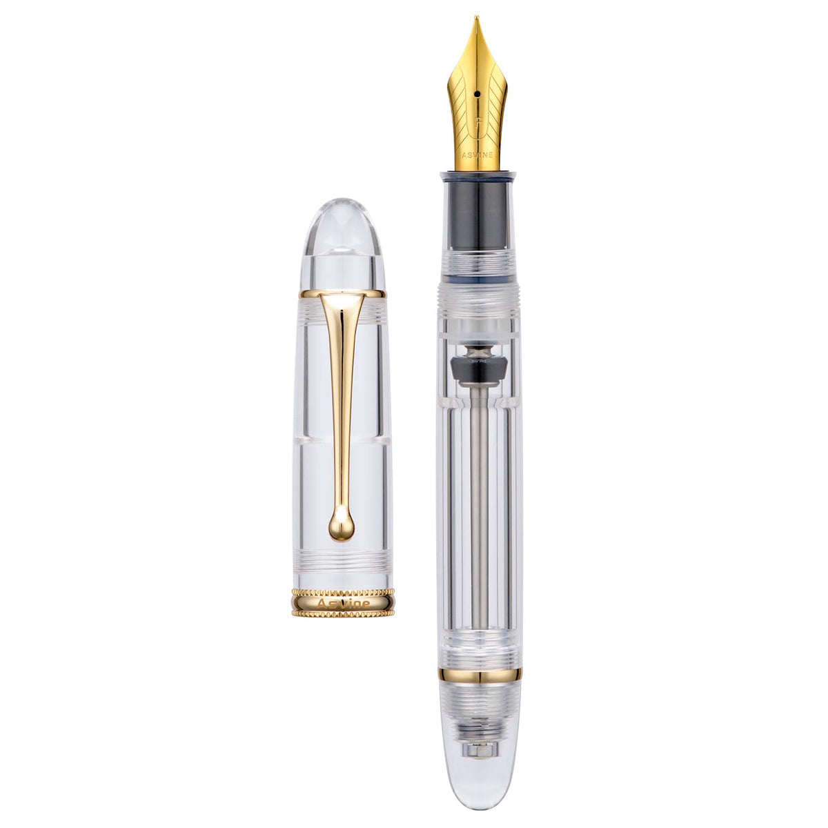 Asvine V800 Fountain Pen - Vacuum Filling System with Large Ink Capacity - Smooth Number 8 Medium