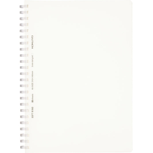 Kokuyo Spiral Dotted Notebook, 8.3'' x 5.8'' Business Journal A5 Soft Ring Notebooks with 5mm Dot