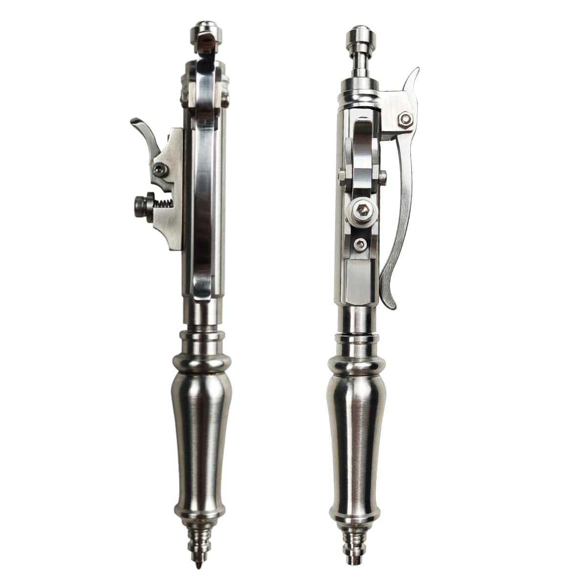 Dr. Metalleung Heavy Duty Pocket Bolt Action Pen – Retractable Stainless Steel Ballpoint Pen Clip