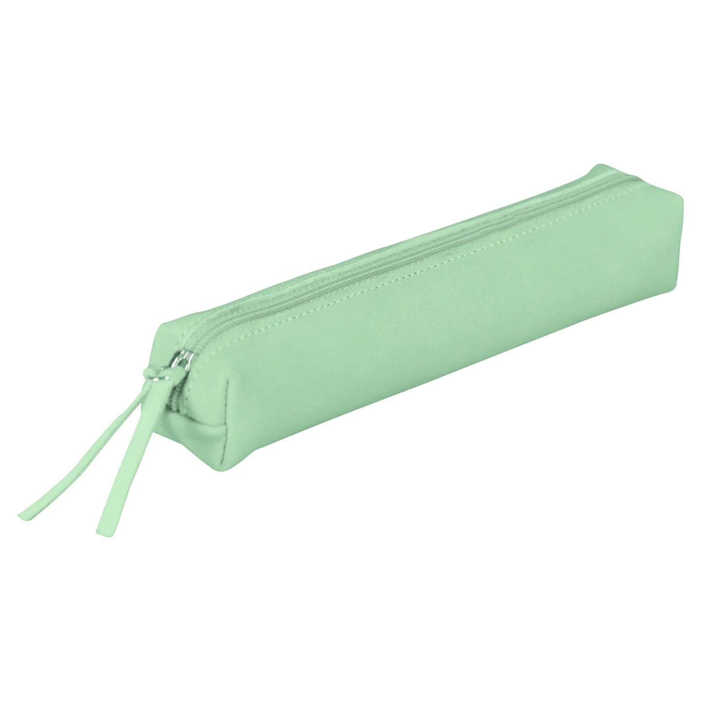 Clairefontaine - Pistachio Green Leather Slim Pencil Case - 19.5 x 2.5 x 4cm, Genuine Lambskin