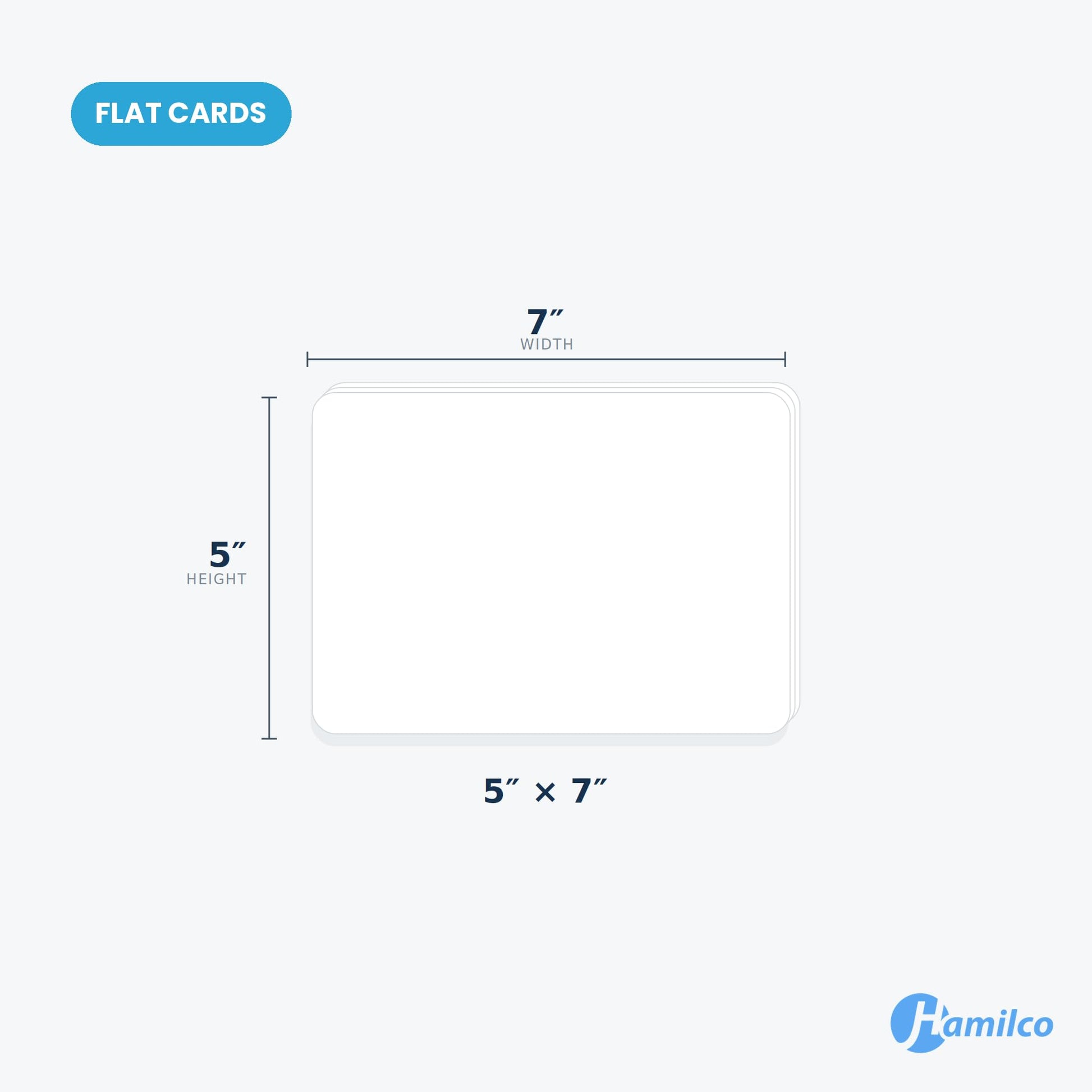 Hamilco White 80lb Cover Heavy 5x7 Rounded Corner Cardstock (100PK)