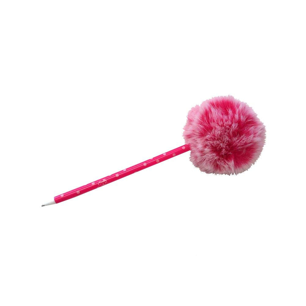 Tinc Cute Fluffy Pom Pom Pen for Party Bags, School Supplies Ballpoint Pen, Pink