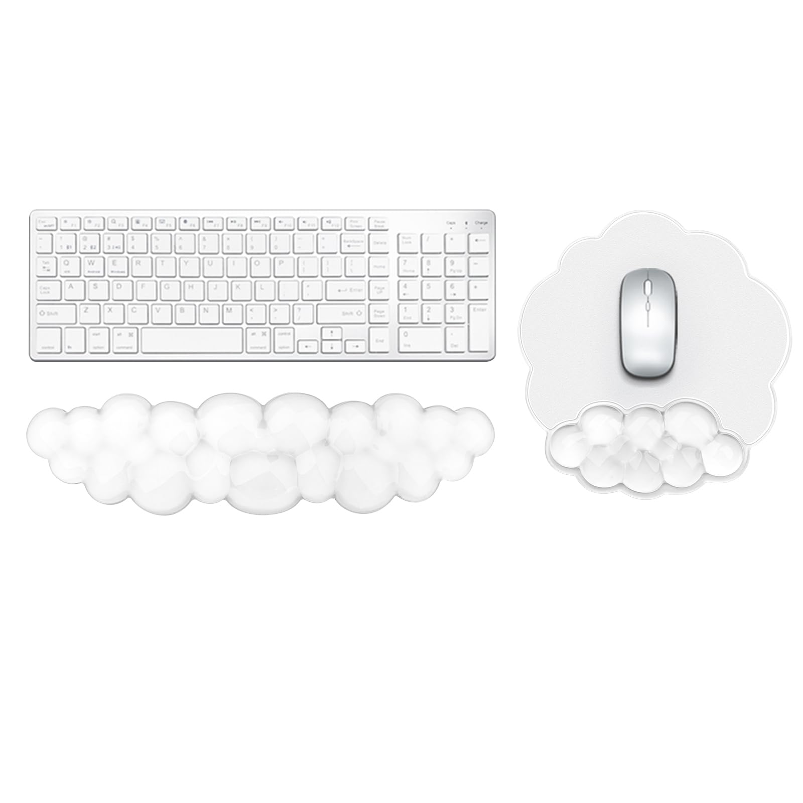 Gel Cloud Keyboard and Mouse Wrist Rest, Cute Wrist Support and Arm Support Rest for Typing Pain