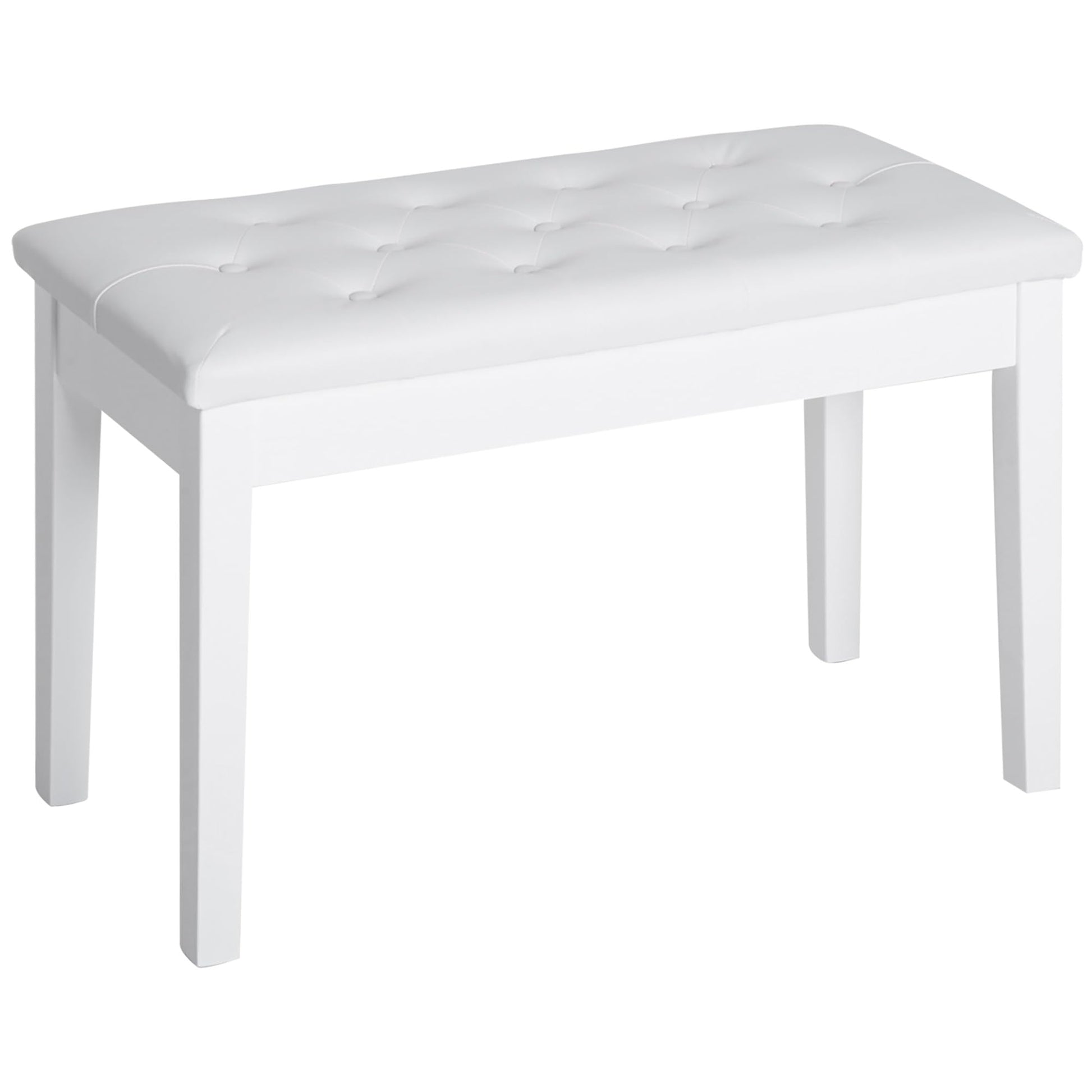 HOMCOM Piano Bench with Faux Leather Padded Cushion, White
