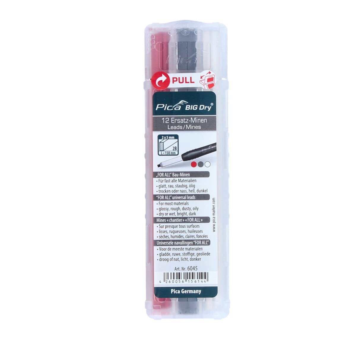 Pica 6095 Marker/Deep Hole Marker Value Box Pen Big Dry, 1 x Refill Water Soluble "Red" and "White"