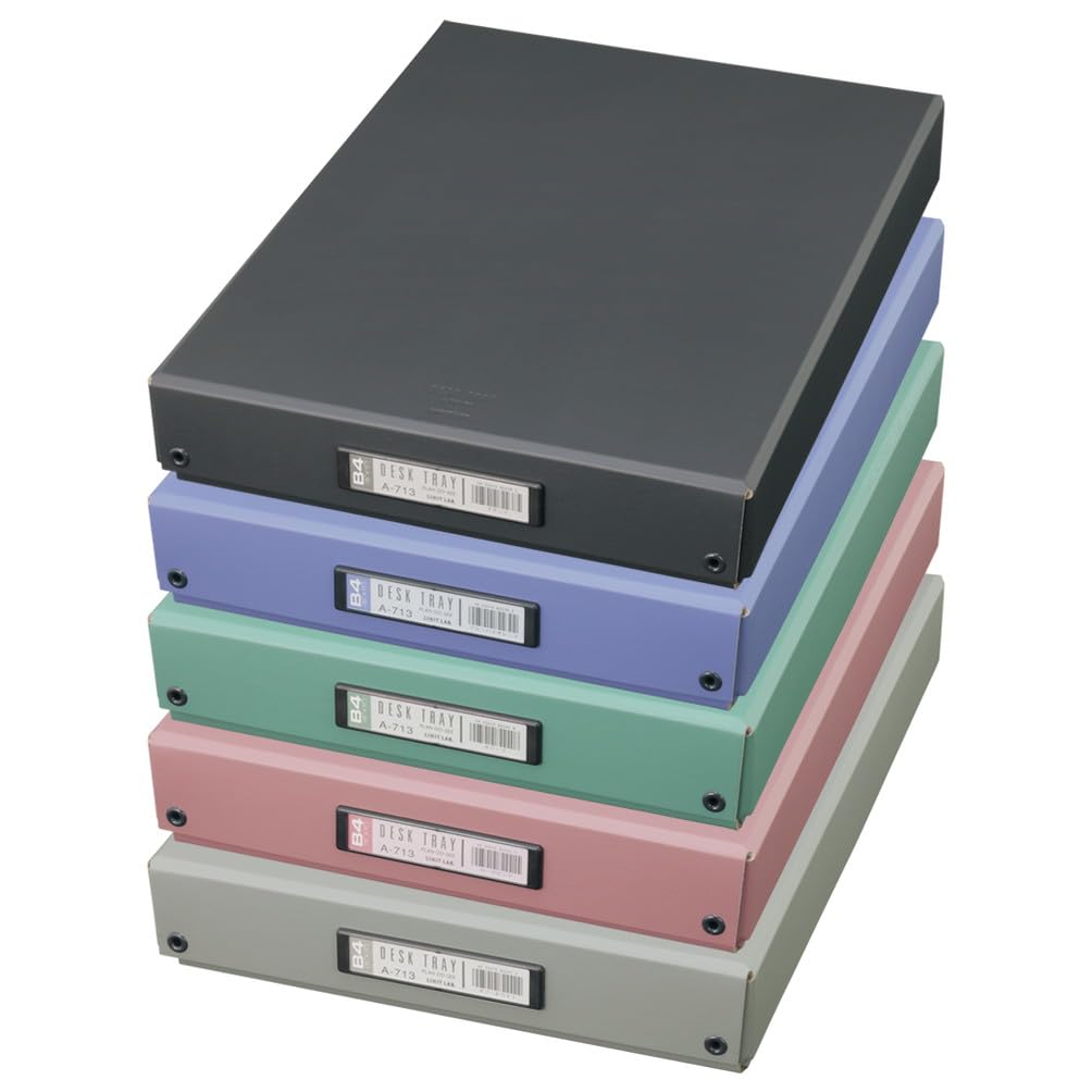 Lihit Lab A713ba Desk Tray, Tool Box, Document Storage, B4, Blue