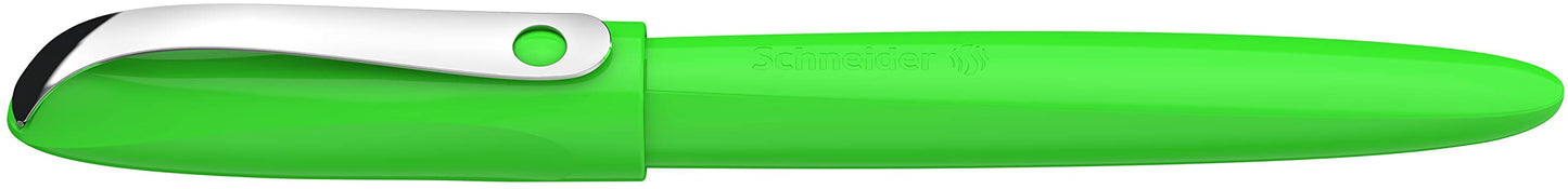 Schneider 162114 Wavy Fountain Pen for Right and Left-Handed Users with Beginner Nib Green