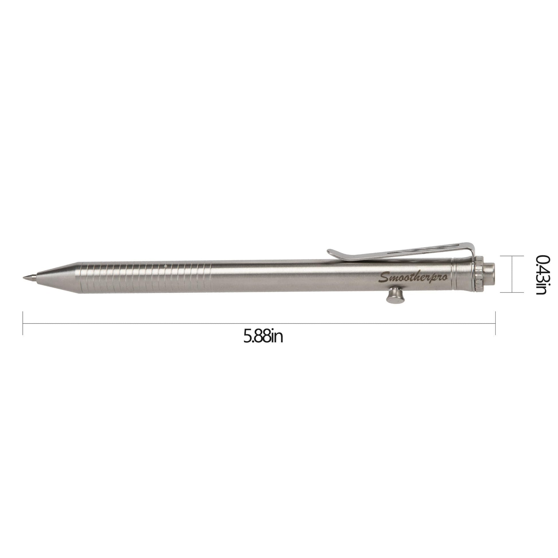 SMOOTHERPRO Stainless Steel Bolt Action Pen Compatible with Pilot G2 Refill