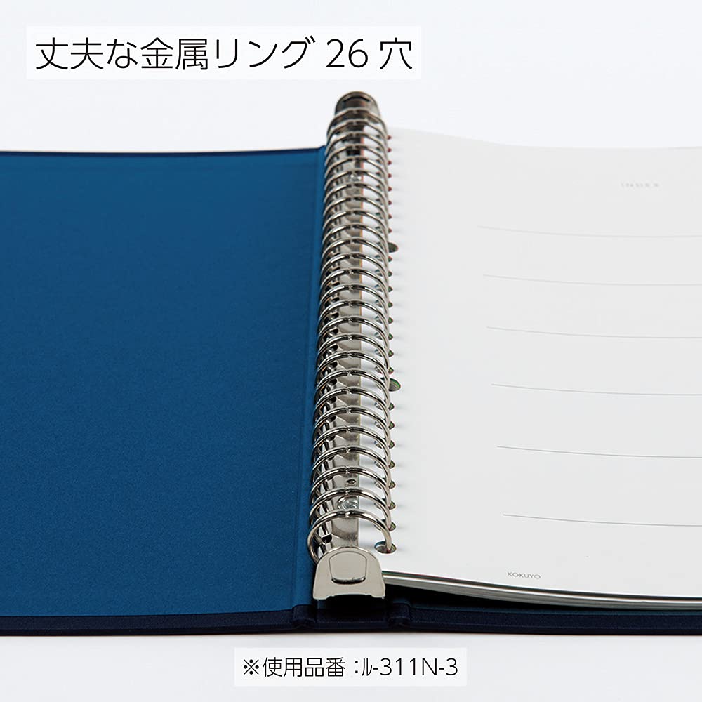 Kokuyo Color Palette Metal Round Ring Binder, B5-S, 26 Holes, Up to 100 Sheets, 5 Colorful Tab