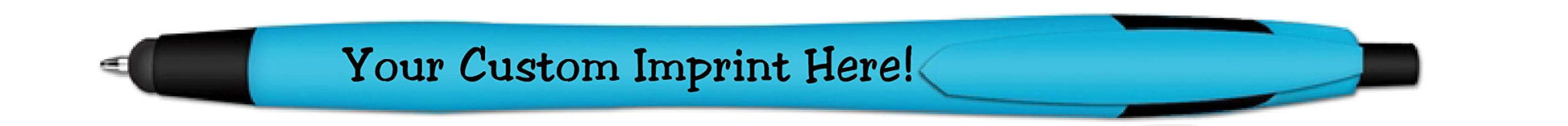 Ballpoint Soft Touch Personalized Ink Pens with Stylus Tip - The Jewel - Click action - Custom