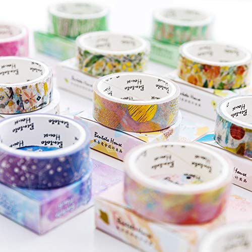 YUBBAEX Gold Washi Tape IG Style Foil Masking Tape Set Decorative for Arts, DIY Crafts, Journal