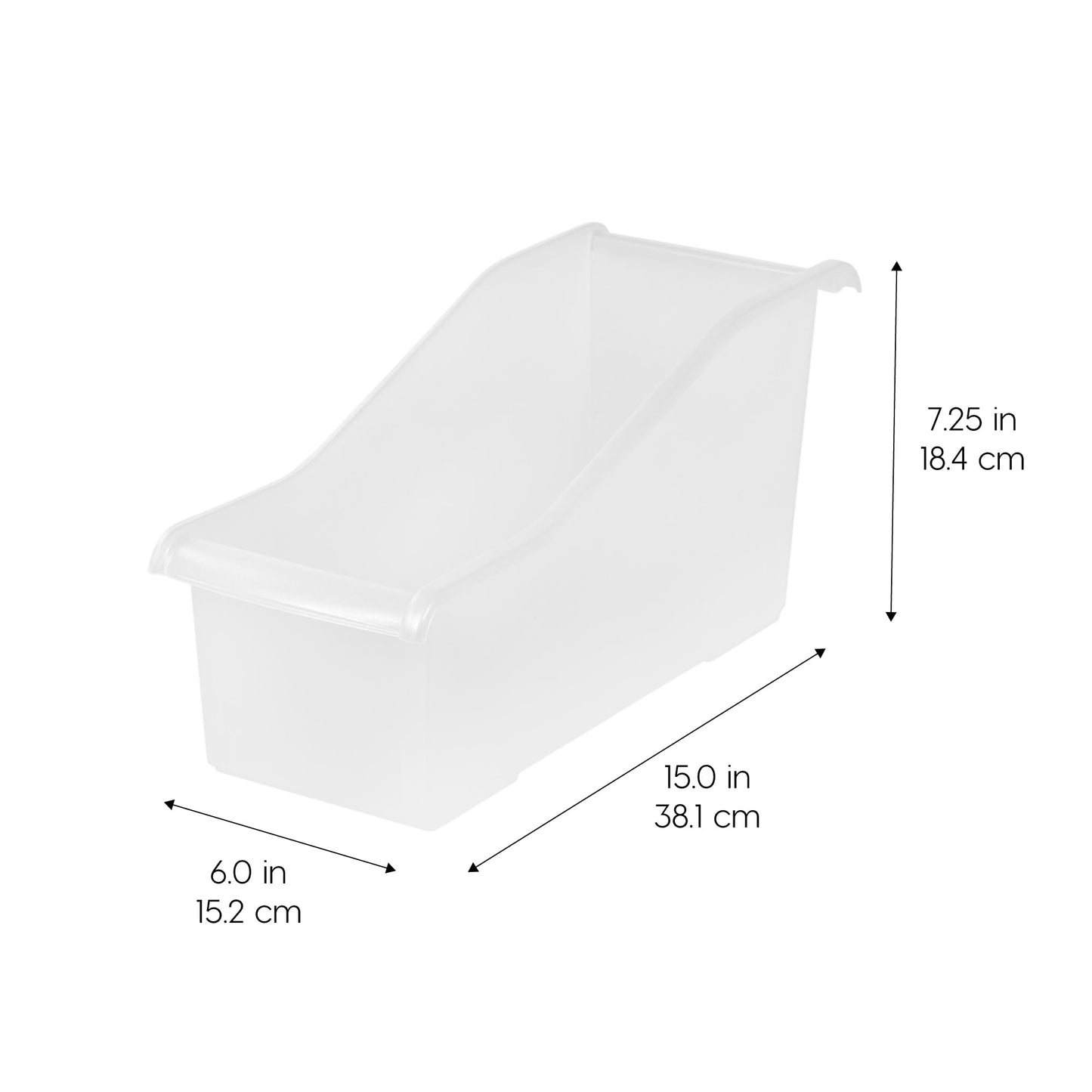 IRIS USA 8-Pack, Connecting Book Bin Organizer Magazine Holder, Clear
