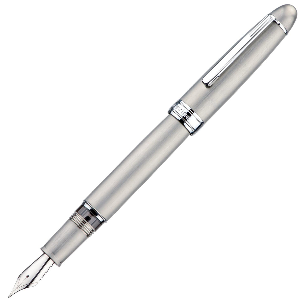 Asvine J16 Brushed Titanium Fountain Pen Fine Jowo Nib Piston Filling, Ink Window, Wrench & Box