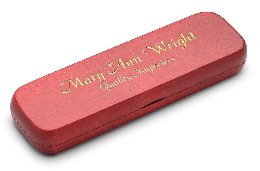Executive Gift Shoppe - Personalized Cherrywood Pen & Pencil Box Set with Custom Engraving