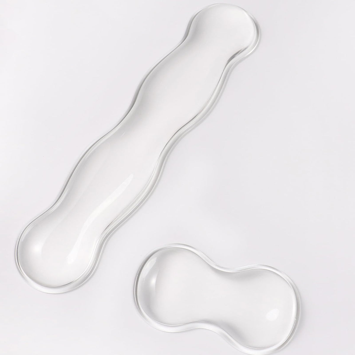 Sumgsn White Gel Wrist Rest Set, Clear Keyboard and Mouse Rest for 60%/75%