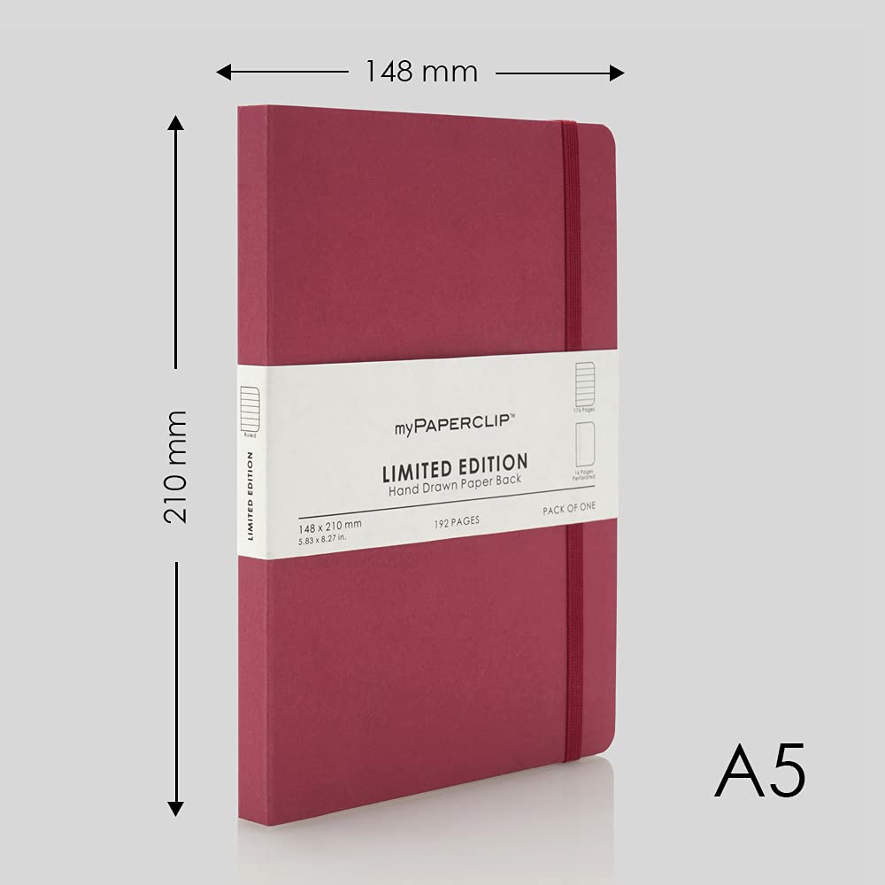 myPAPERCLIP Limited Edition A5 Ruled Notebook | 192 Pages, 100 GSM, Soft Cover, A5 (5.83 × 8.27 in)
