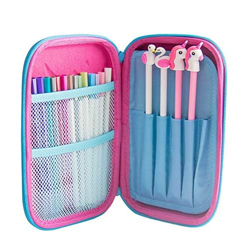 Pencil Case for Girls, 3D Cute EVA Unicorn Pen Pouch Stationery Box Anti-Shock Large Capacity