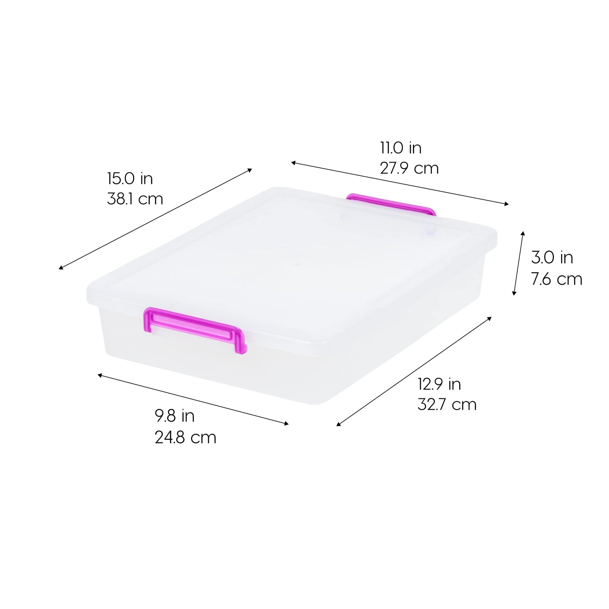 IRIS USA Storage Bins with Lids |Made in USA| 6 Qt - (6-Pack) - Clear