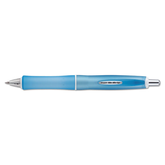 PILOT Dr. Grip Frosted Refillable & Retractable Ballpoint Pen, Medium Point, Blue Barrel, Black