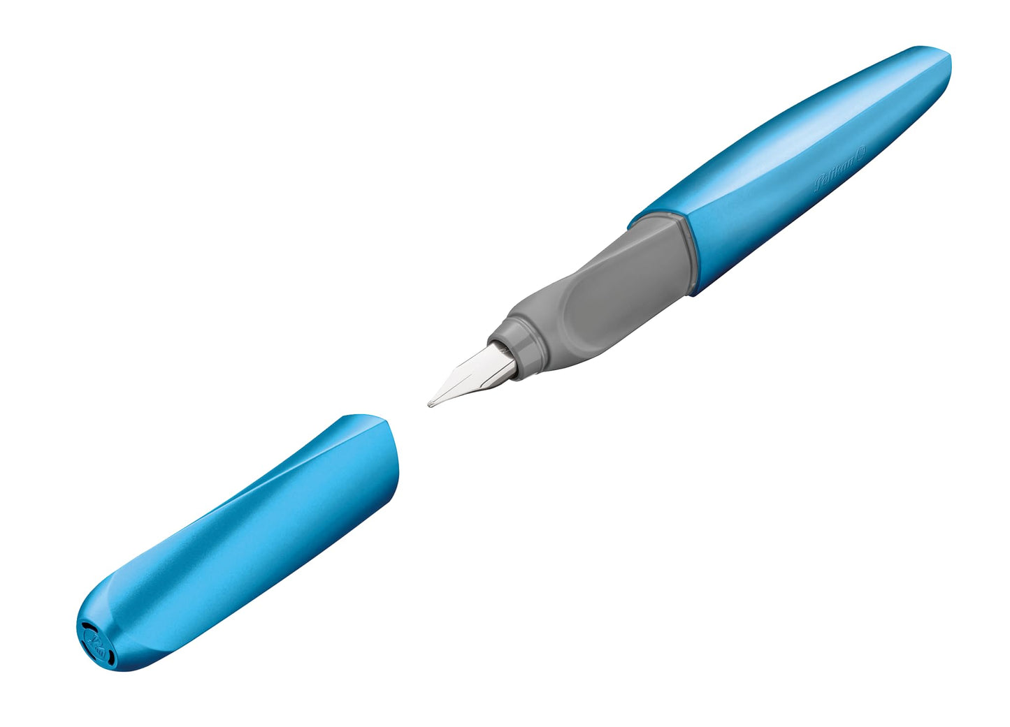 Pelikan Twist Fountain Pen with 2 Ink Cartridges, Medium Nib, Frost Blue, Boxed (811255)
