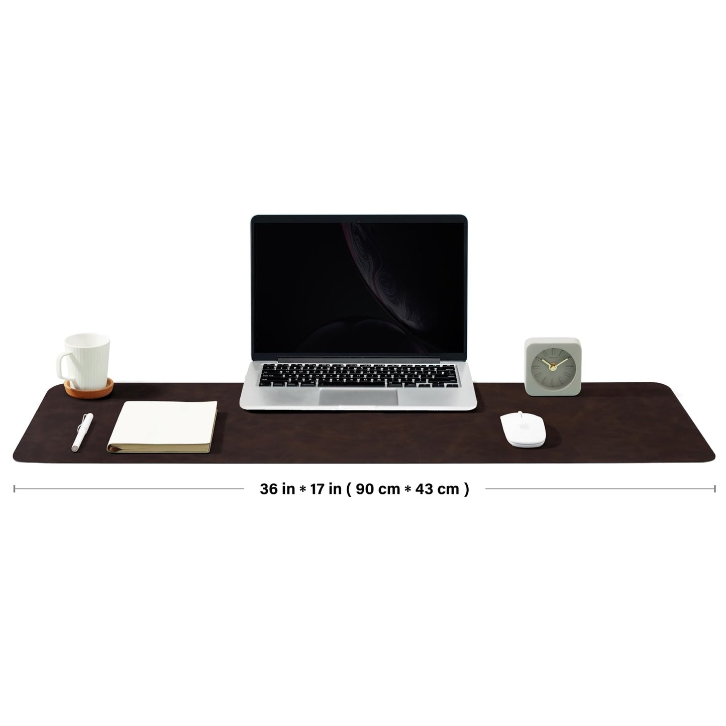 Distressed Leather Desk Mat - Non-Slip PU Desk Pad for Office and Home - Desk Organization and