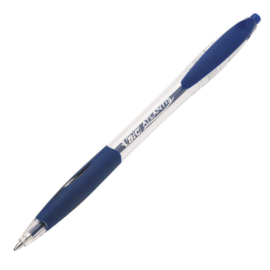 Bic Atlantis Clic Ball Pen 1.0mm Box of 12 - Blue