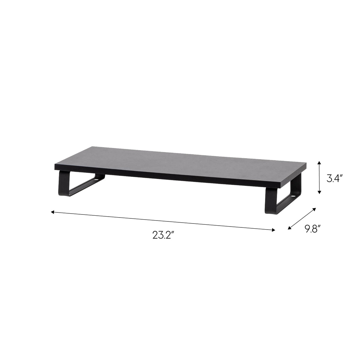 IRIS USA 1-Tier Multi-Purpose Modern PC Monitor Organizer Stand with Metal Legs, Ergonomic Desktop