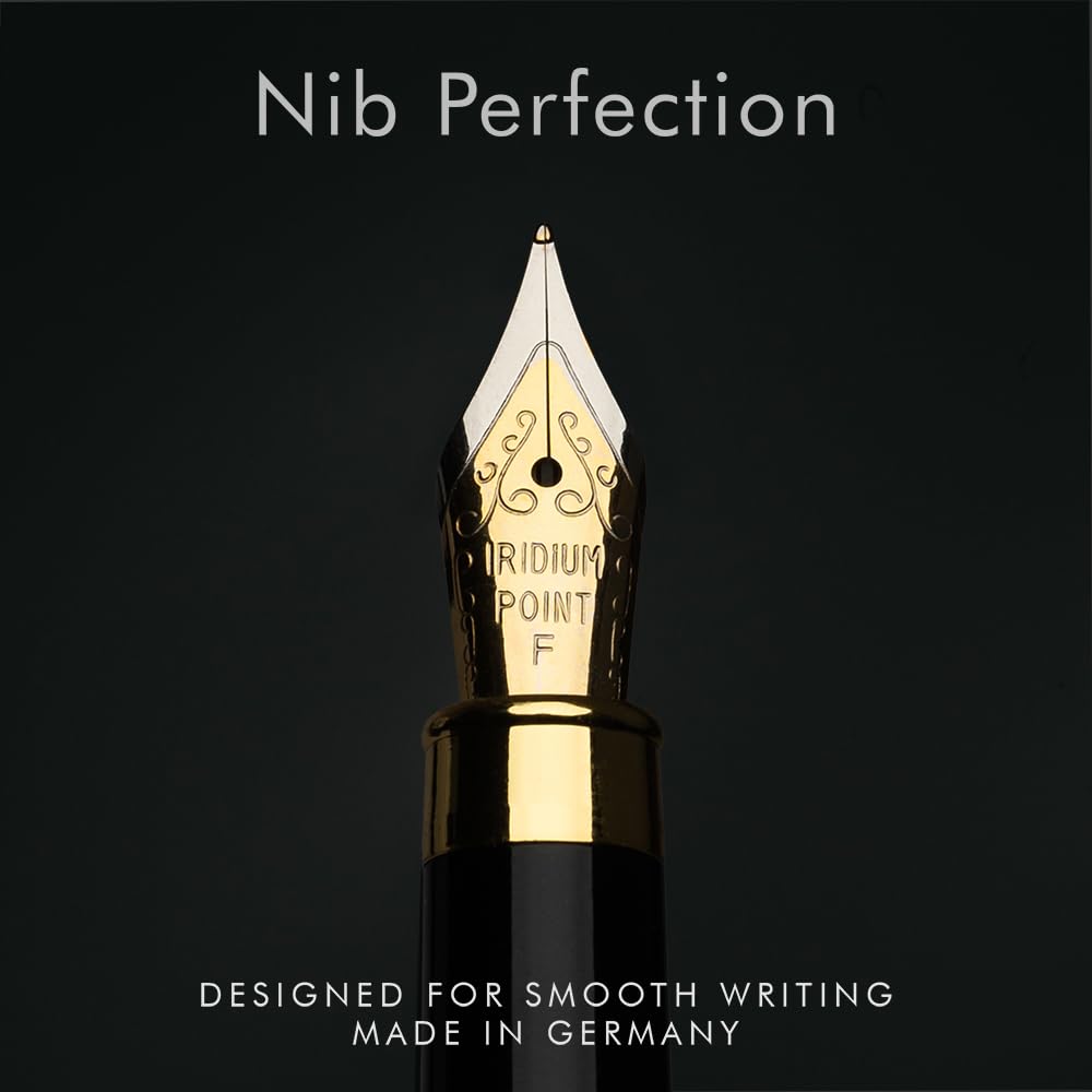 Wordsworth & Black Bamboo Wood Fountain Pen Set for Writing, Fine Nib